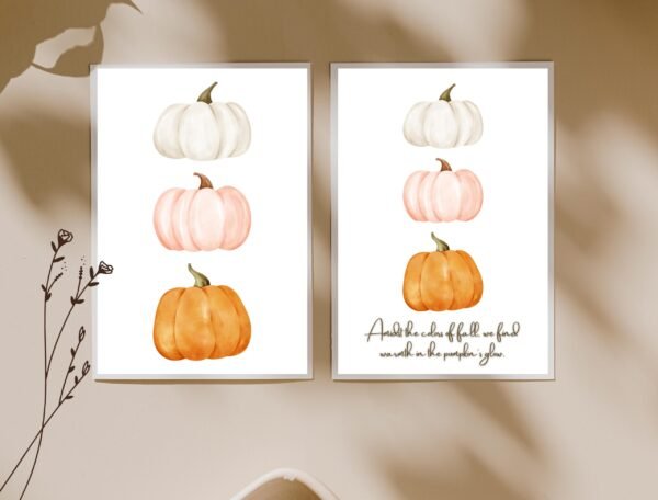 Pumpkins wall art mock-up