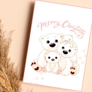 Bear Christmas Card | Cute Holiday Card, Insert & Wall Art | Printable Digital Download