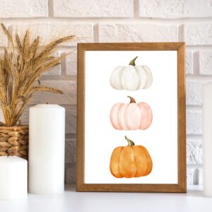 Rustic Pumpkin Print Fall Decor | Watercolor Farmhouse Wall Art | Cozy Autumn Printable