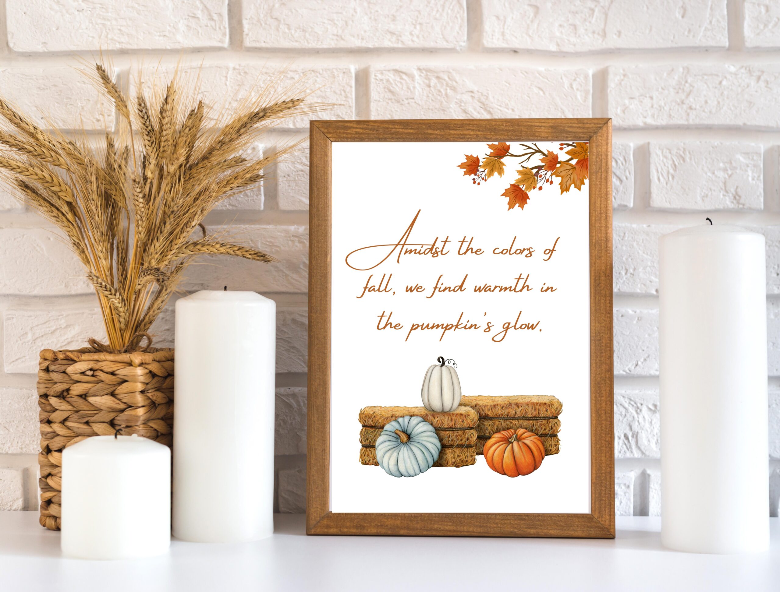 Pumpkin Wall Art | Fall Decor Quote Print | Watercolor Autumn Printable
