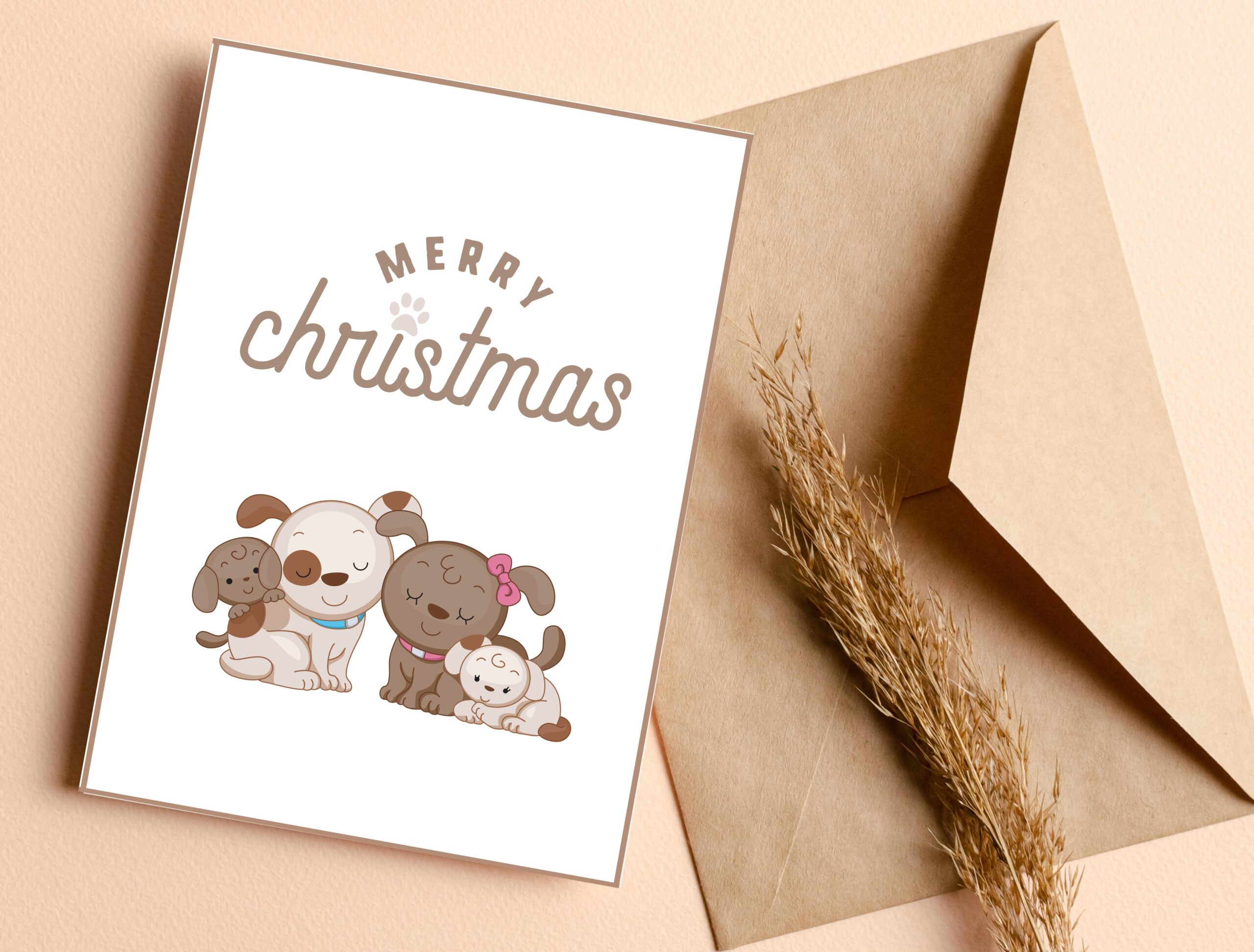 Dogs Christmas Card | Cute Holiday Card, Insert & Wall Art | Printable Digital Download - Image 2