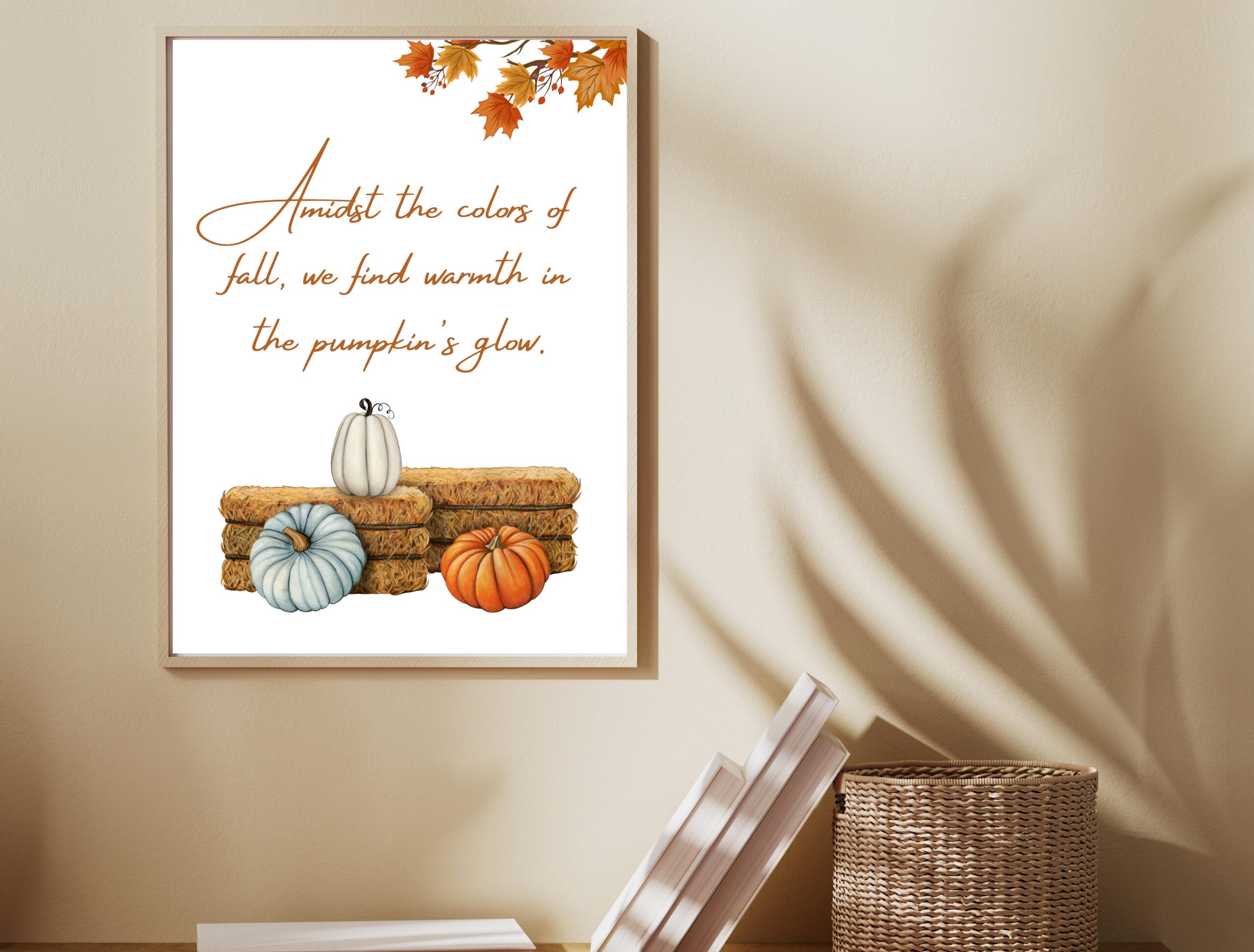 Pumpkin Wall Art | Fall Decor Quote Print | Watercolor Autumn Printable - Image 3