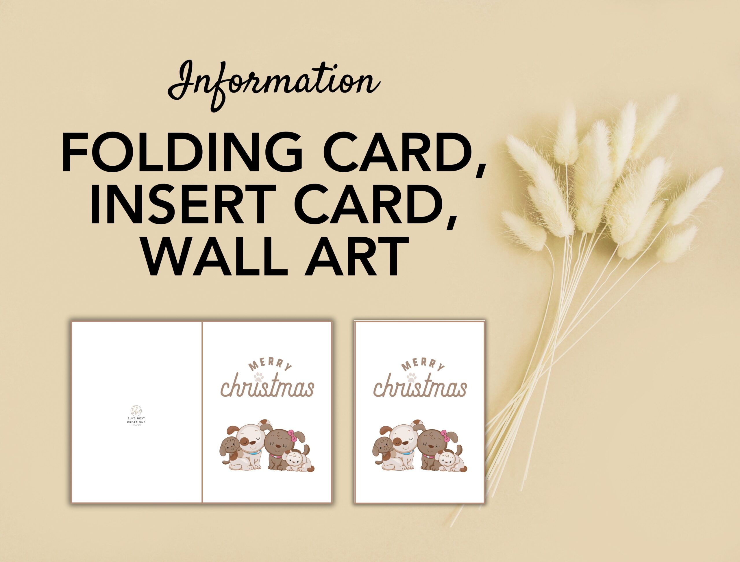 Dogs Christmas Card | Cute Holiday Card, Insert & Wall Art | Printable Digital Download - Image 6