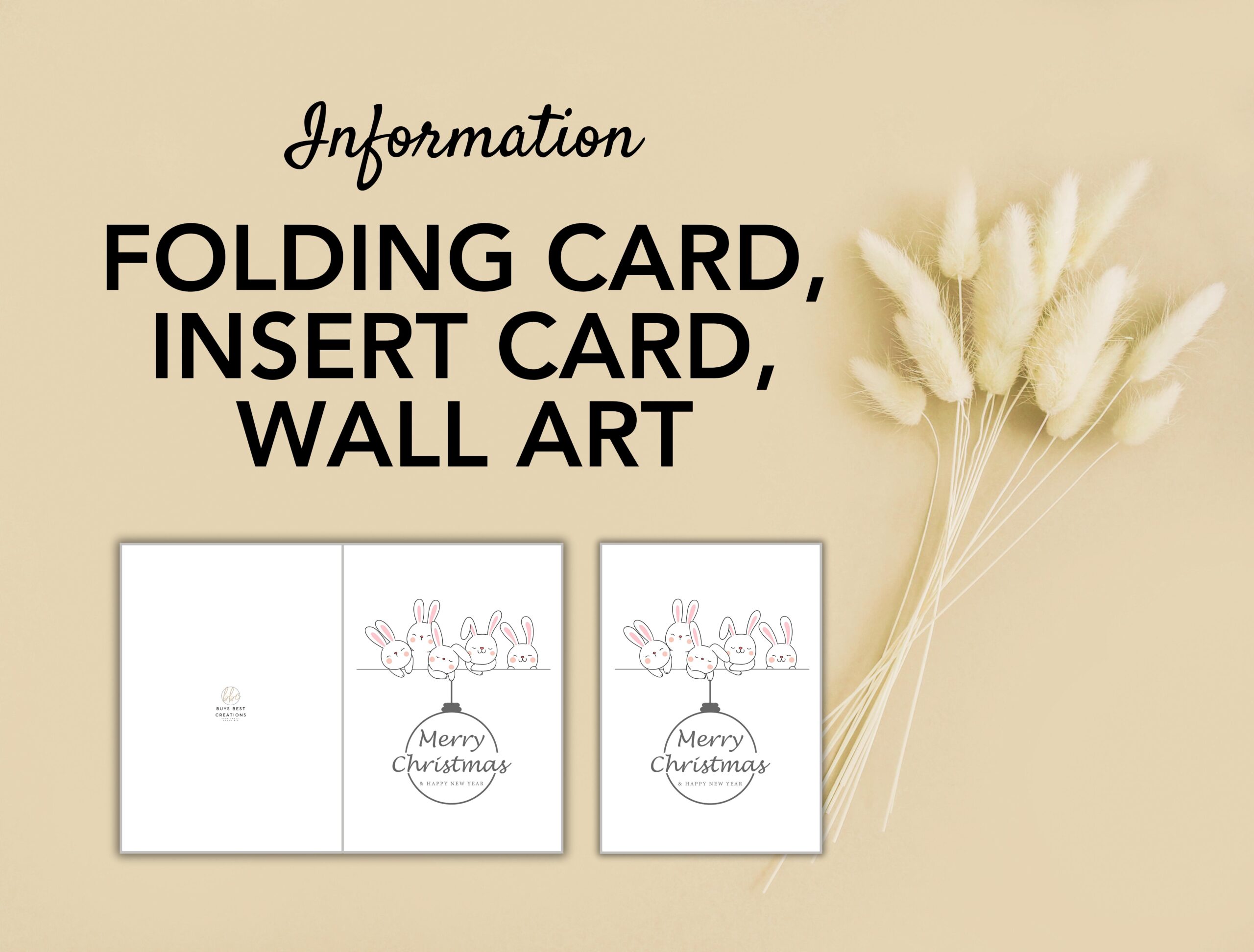 Christmas Bunny Card | Cute Holiday Card, Insert & Wall Art | Printable Digital Download - Image 6