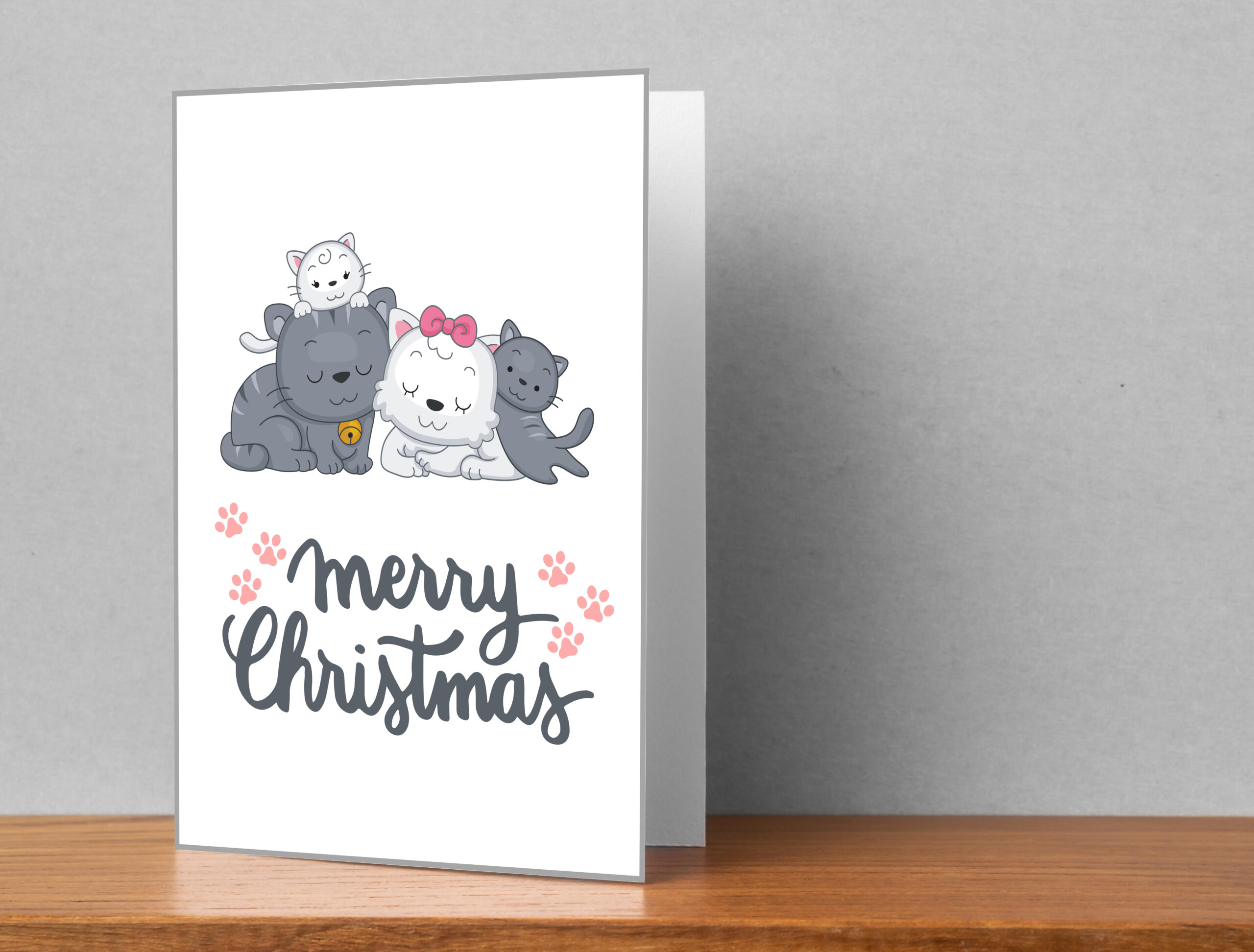 Cats Christmas Card | Adorable Holiday Card, Insert & Wall Art | Printable Digital PDF JPG Download - Image 9