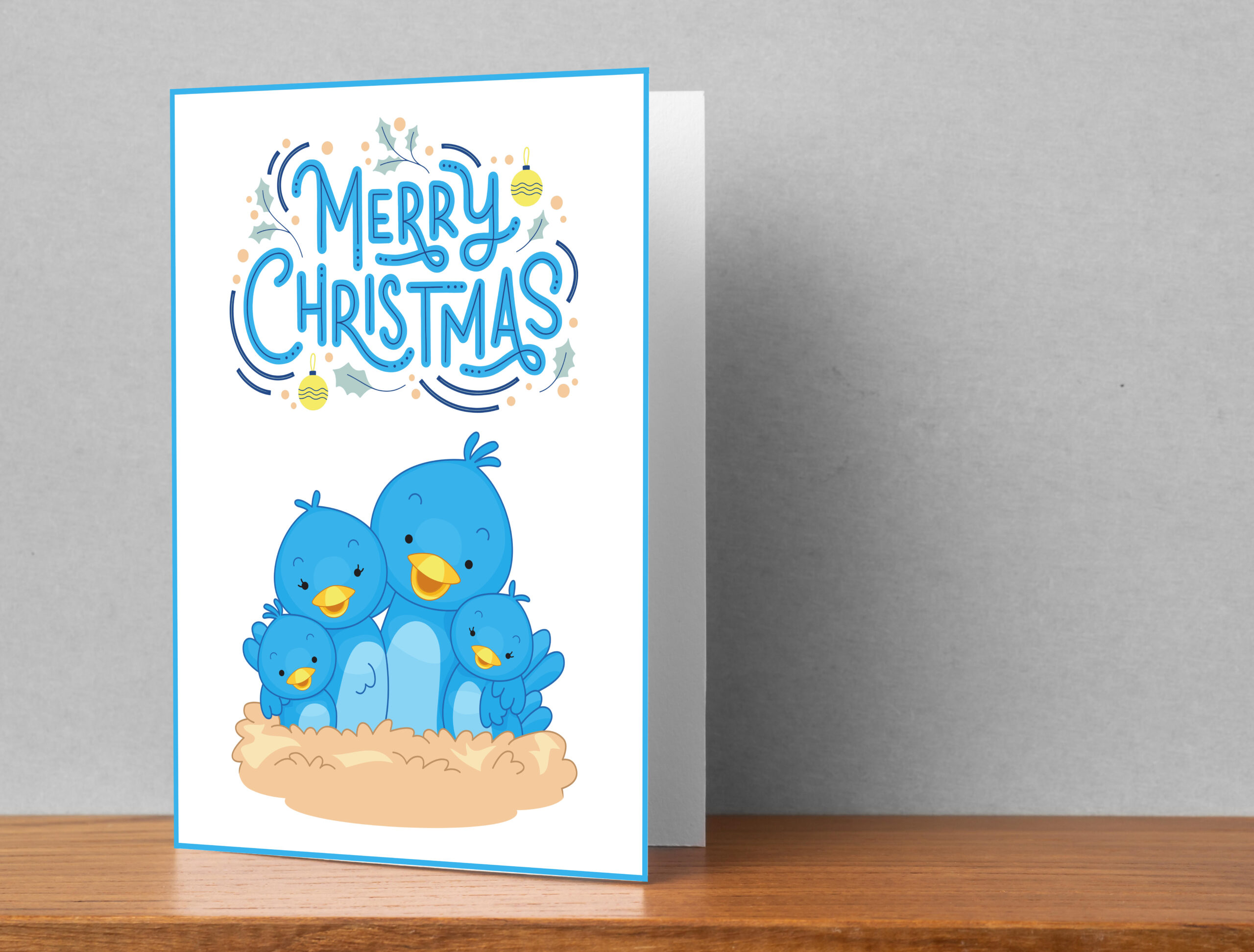 Birds Christmas Card Set | Printable Insert & Wall Art | Digital Download for Festive Décor - Image 4