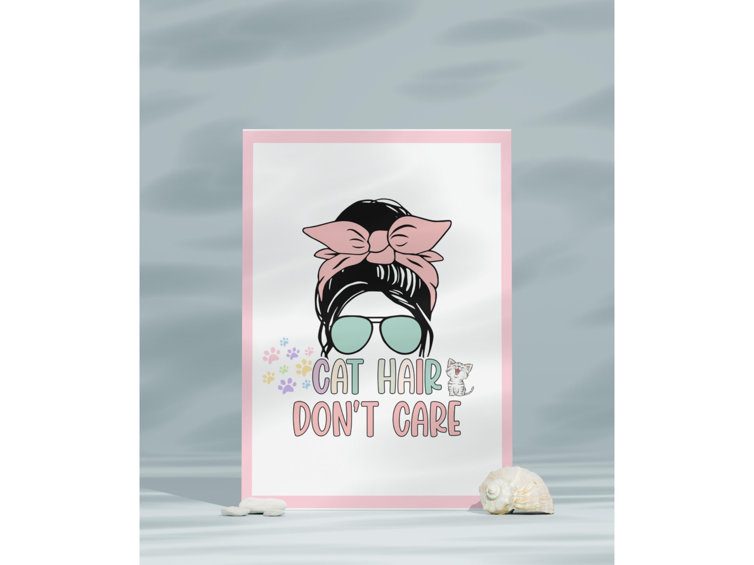 Cat Hair Don’t Care Card | Funny Cat Lover Folding Card & Envelope | Printable Digital Download