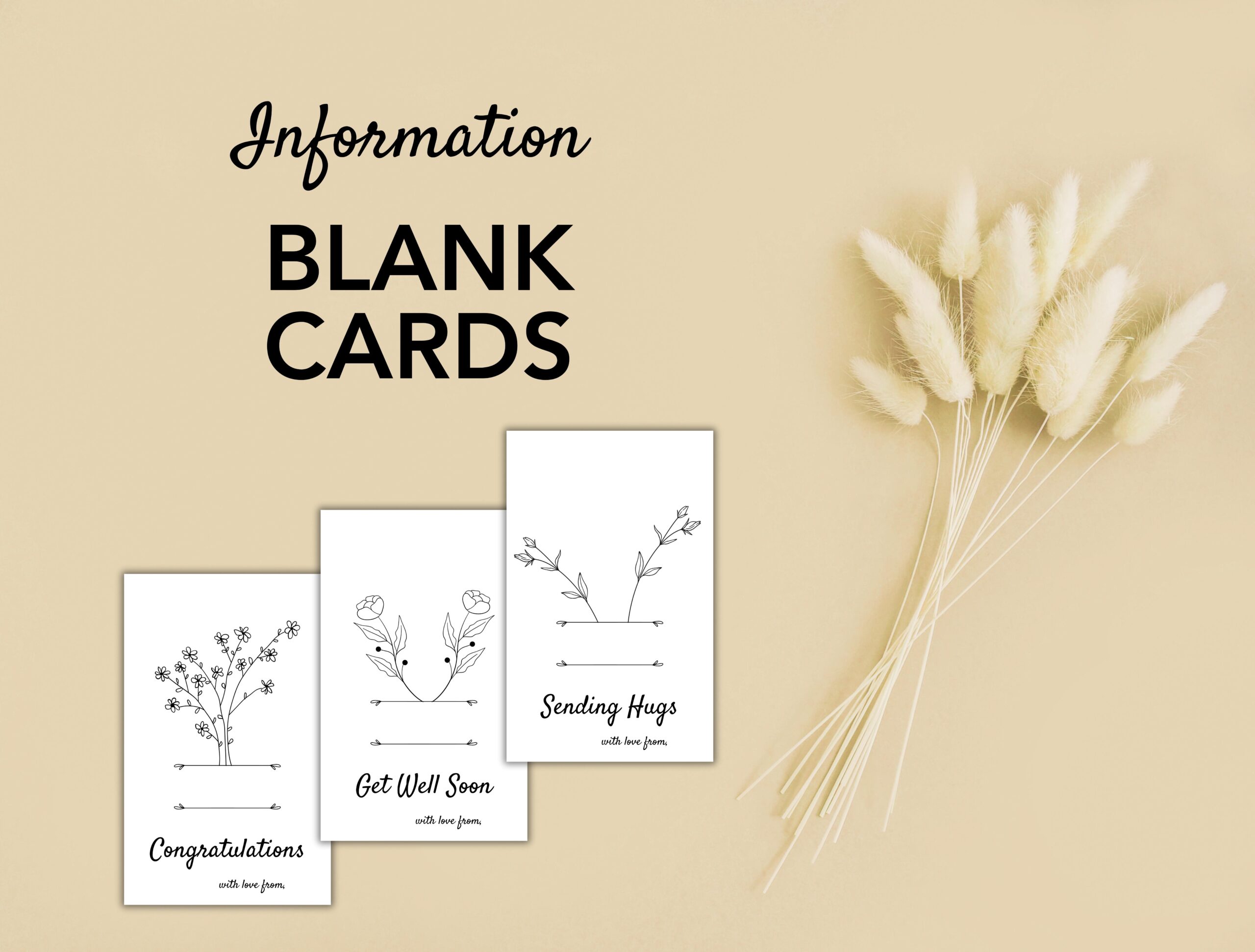 Flower Holding Card Templates | Editable Canva Design | 10 Floral Printable Cards for Real or Dried Flowers - Image 5