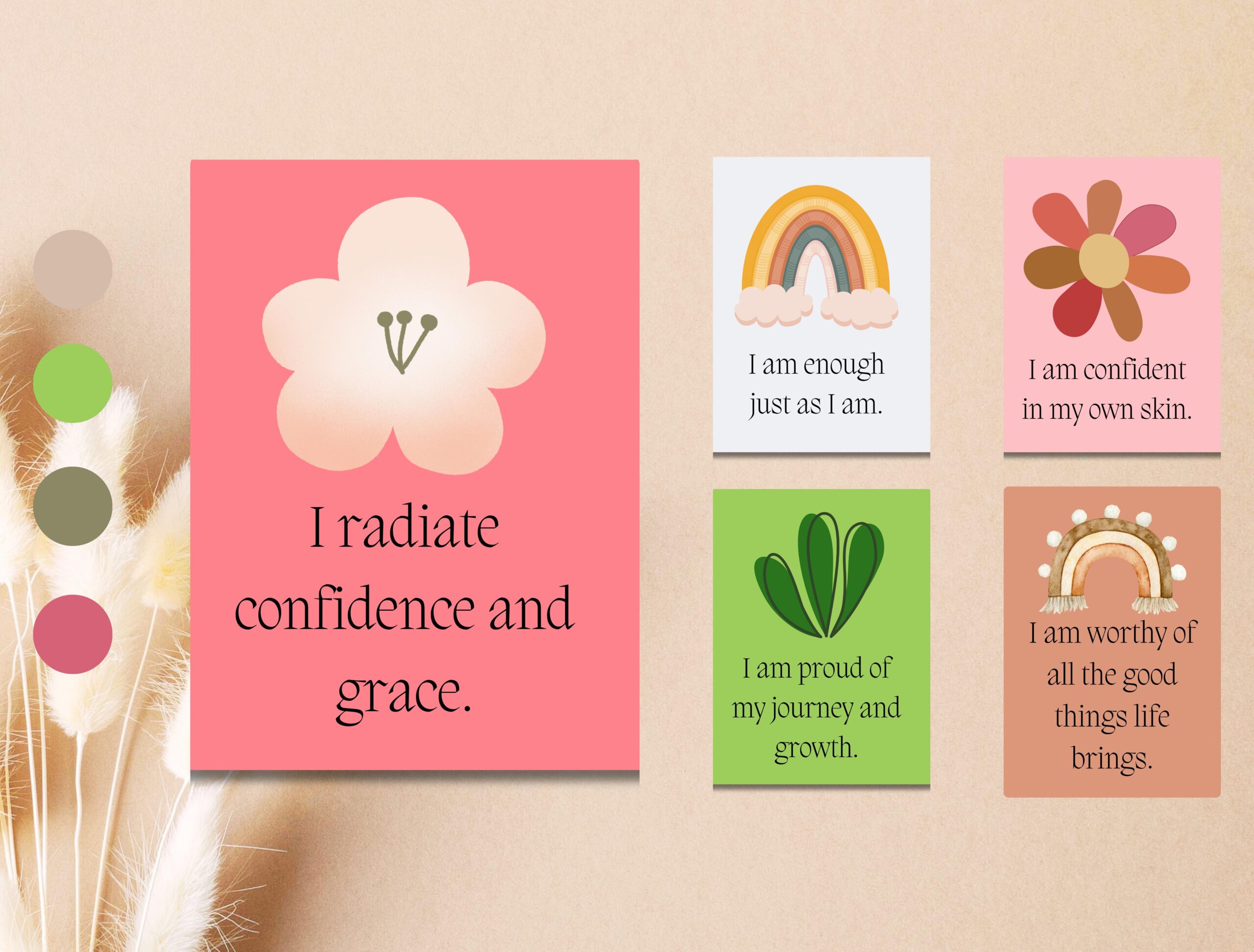 50 Affirmation Cards | Printable Positive Quote Set | Digital Download for Motivation & Self-Care - Image 5